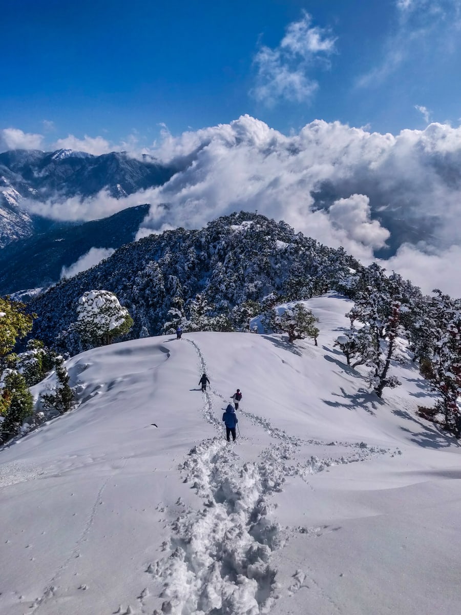 Crossing a high ridge